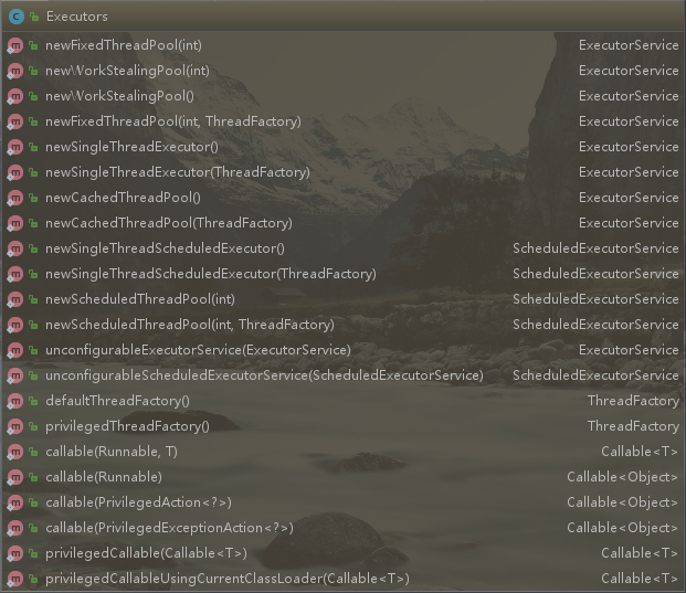 预置线程池构造
